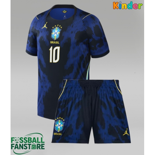 Brasilien Neymar Jr #10 Replik Auswärtstrikot Kinder WM 2026 Kurzarm (+ Kurze Hosen)